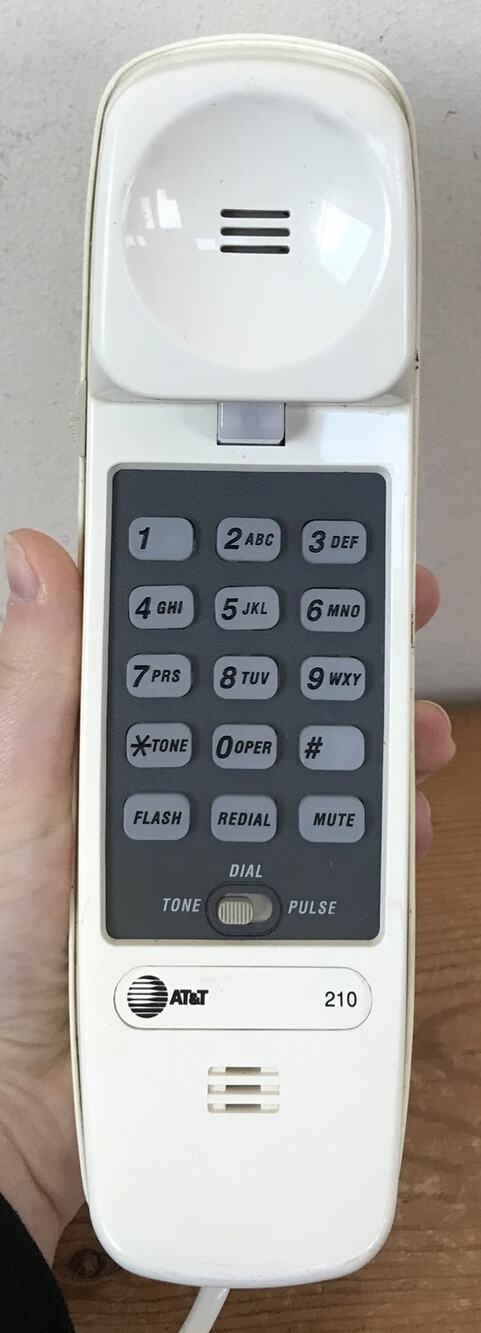 Vintage AT&T ATT White Trimline 210 1992 Handheld Wired Landline Telephone Phone